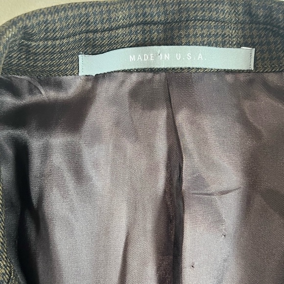 Hickey Freeman 44Long 100% Wool Made in USA 2 Vent Brown Check Sport Coat EUC - Picture 4 of 12